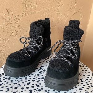 BP •SOLD • Summit Black Faux Shearling Boot •